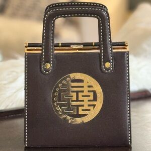 Vintage Black Leather Handbag